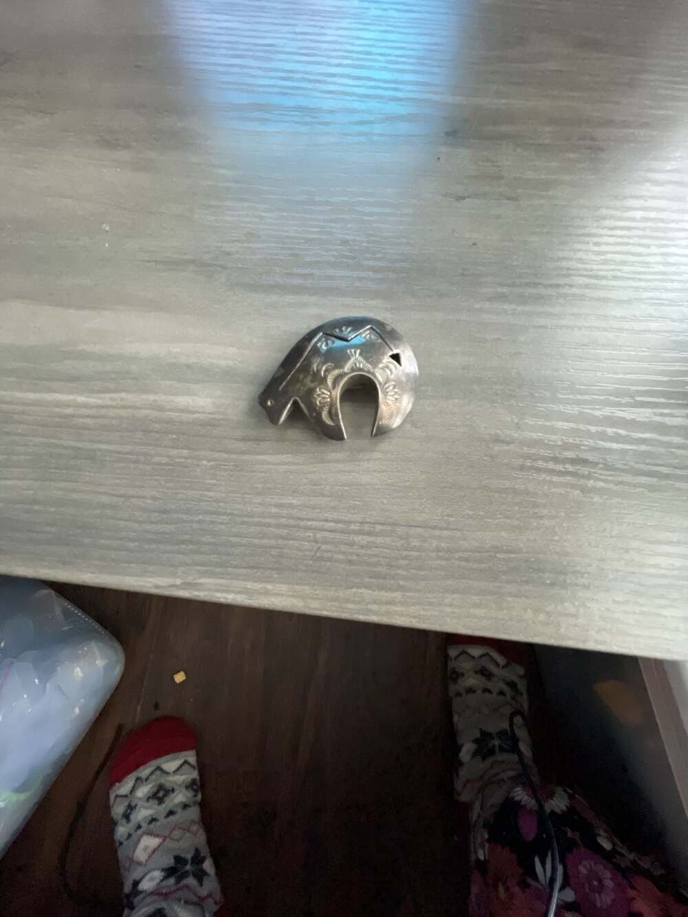 Unbranded Stamped Silver Bear Brooch Pin